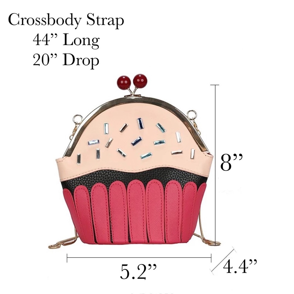 Whimsical Pink Sprinkle Cupcake Crossbody Purse - Picture 16 of 16